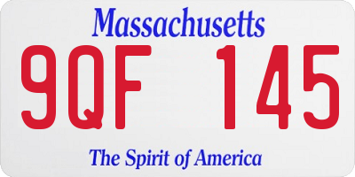 MA license plate 9QF145