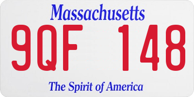 MA license plate 9QF148