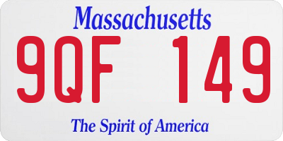 MA license plate 9QF149