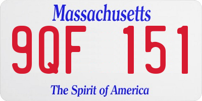 MA license plate 9QF151