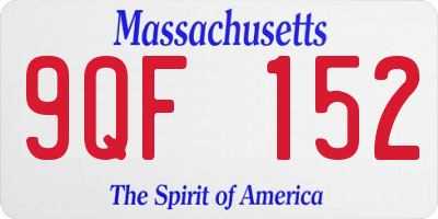 MA license plate 9QF152