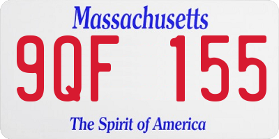MA license plate 9QF155