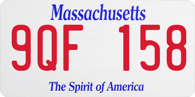 MA license plate 9QF158