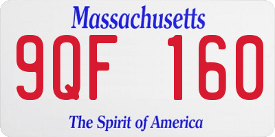 MA license plate 9QF160