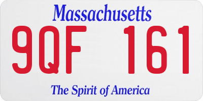 MA license plate 9QF161