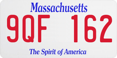 MA license plate 9QF162