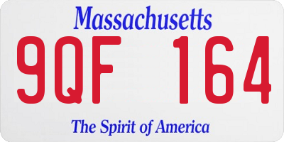 MA license plate 9QF164