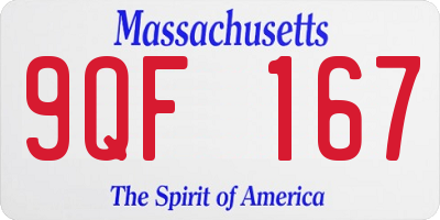 MA license plate 9QF167