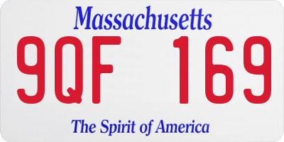 MA license plate 9QF169