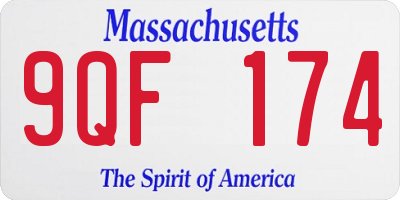 MA license plate 9QF174