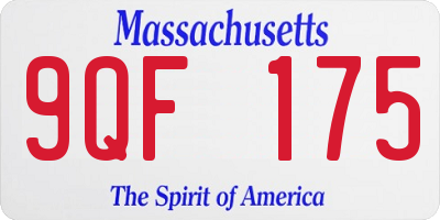 MA license plate 9QF175