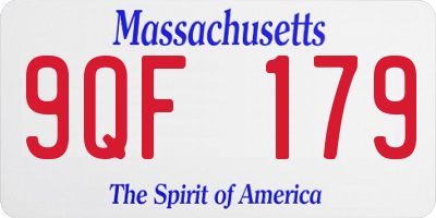 MA license plate 9QF179