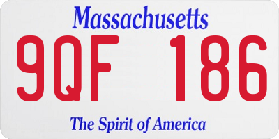 MA license plate 9QF186