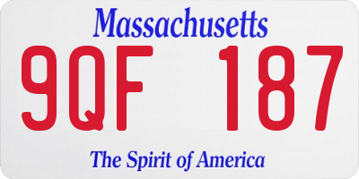 MA license plate 9QF187