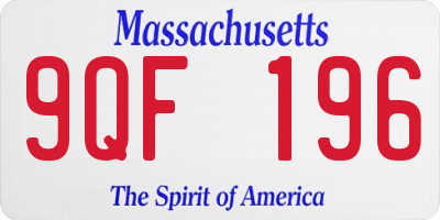 MA license plate 9QF196