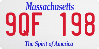 MA license plate 9QF198