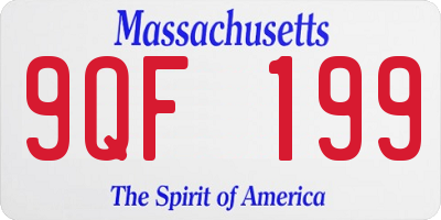 MA license plate 9QF199
