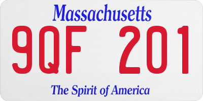 MA license plate 9QF201