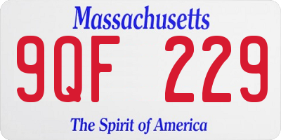 MA license plate 9QF229