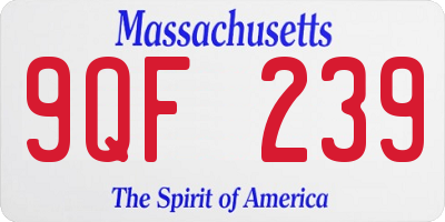 MA license plate 9QF239