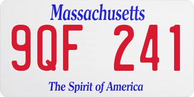 MA license plate 9QF241