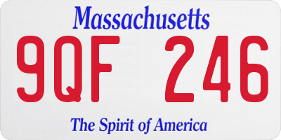 MA license plate 9QF246
