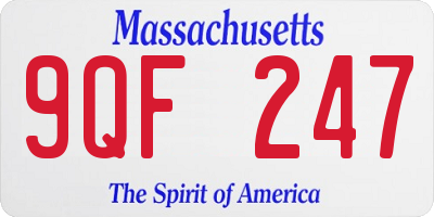 MA license plate 9QF247