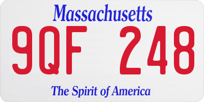 MA license plate 9QF248