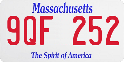 MA license plate 9QF252