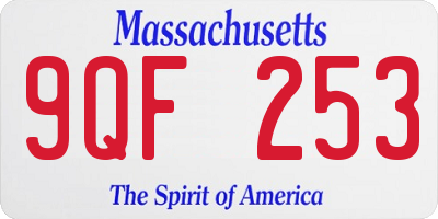 MA license plate 9QF253