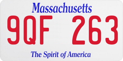 MA license plate 9QF263