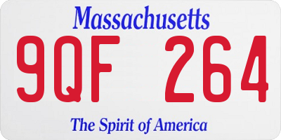 MA license plate 9QF264