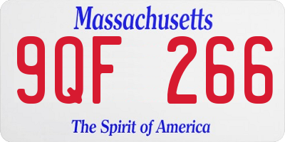 MA license plate 9QF266