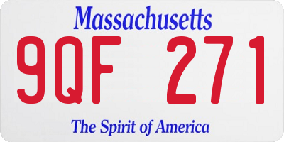 MA license plate 9QF271