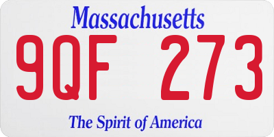 MA license plate 9QF273