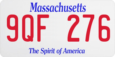MA license plate 9QF276