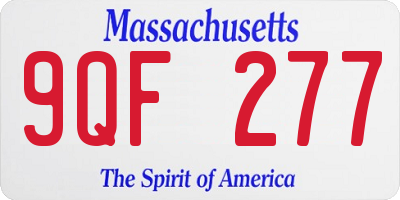 MA license plate 9QF277