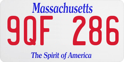 MA license plate 9QF286