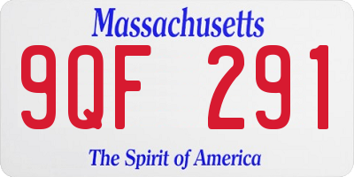 MA license plate 9QF291