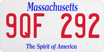 MA license plate 9QF292