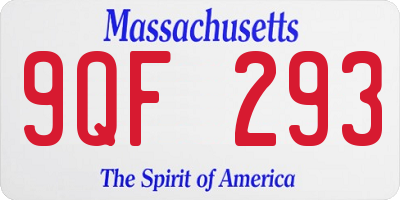 MA license plate 9QF293