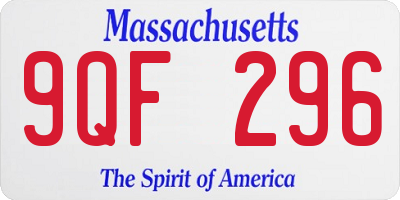 MA license plate 9QF296