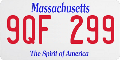 MA license plate 9QF299