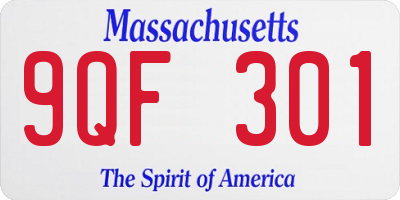 MA license plate 9QF301