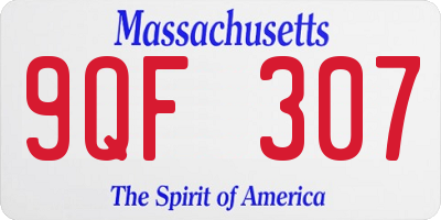 MA license plate 9QF307