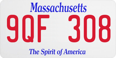 MA license plate 9QF308