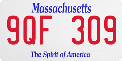 MA license plate 9QF309