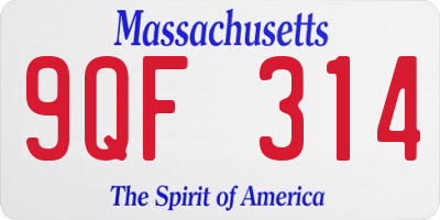 MA license plate 9QF314