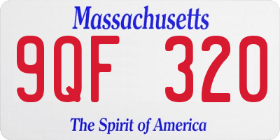 MA license plate 9QF320