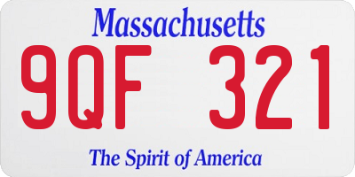 MA license plate 9QF321